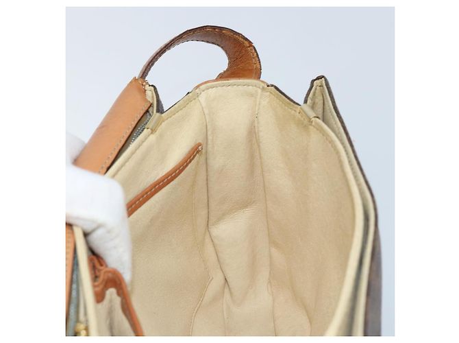 Céline Borsa a Spalla in Tela Macadam CELINE in Pelle PVC Marrone Oro Auth LNZ086 D'oro - vista 20