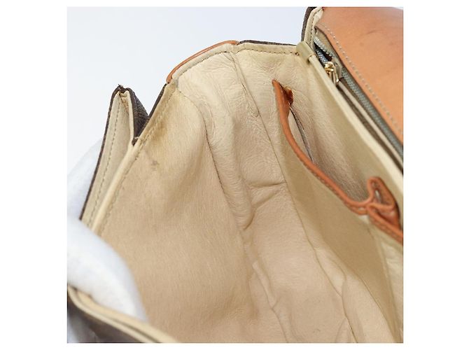 Céline Borsa a Spalla in Tela Macadam CELINE in Pelle PVC Marrone Oro Auth LNZ086 D'oro - vista 21