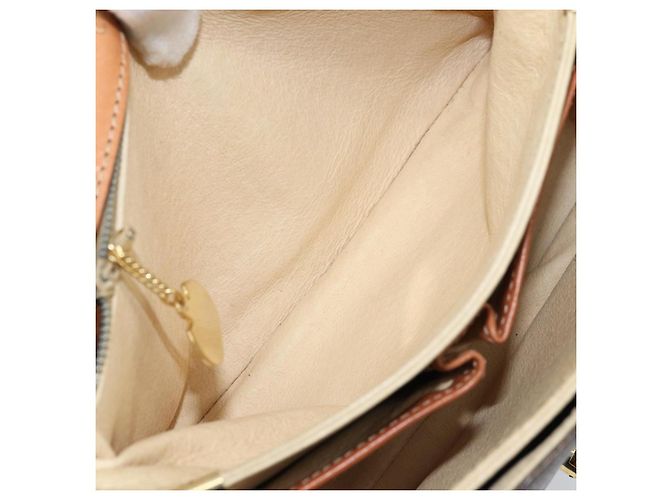 Céline Borsa a Spalla in Tela Macadam CELINE in Pelle PVC Marrone Oro Auth LNZ086 D'oro - vista 22