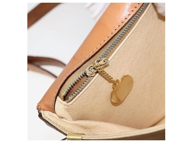 Céline Borsa a Spalla in Tela Macadam CELINE in Pelle PVC Marrone Oro Auth LNZ086 D'oro - vista 23