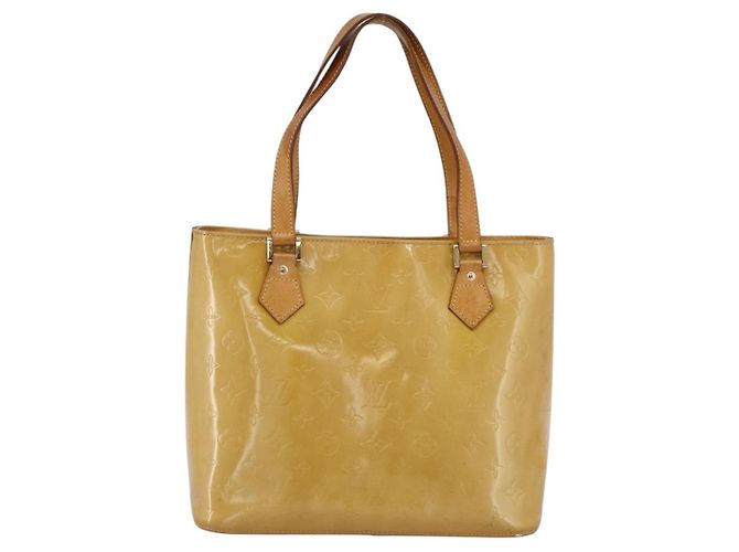 LOUIS VUITTON Borsa a Mano Houston Monogram Vernis Beige M91004 LV Auth LNZ488 - vista 13