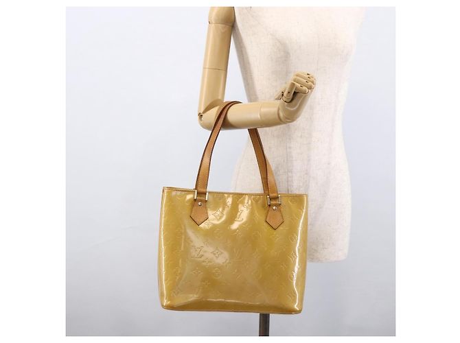 LOUIS VUITTON Borsa a Mano Houston Monogram Vernis Beige M91004 LV Auth LNZ488 - vista 23