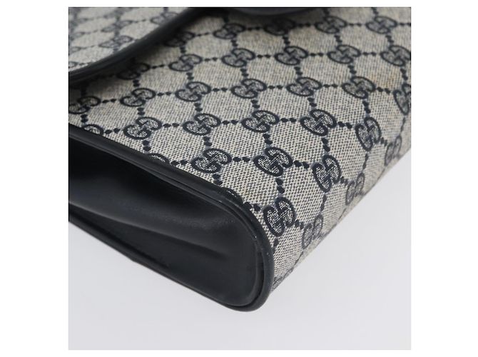 Gucci Borsa a Spalla GG Supreme in PVC Navy Gold Auth ep13495 D'oro Blu navy - vista 10