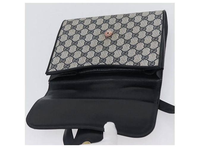 Gucci Borsa a Spalla GG Supreme in PVC Navy Gold Auth ep13495 D'oro Blu navy - vista 15