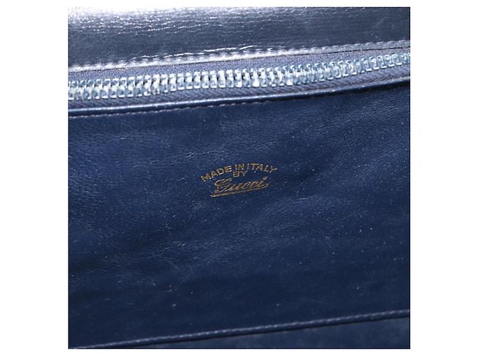 Gucci Borsa a Spalla GG Supreme in PVC Navy Gold Auth ep13495 D'oro Blu navy - vista 16
