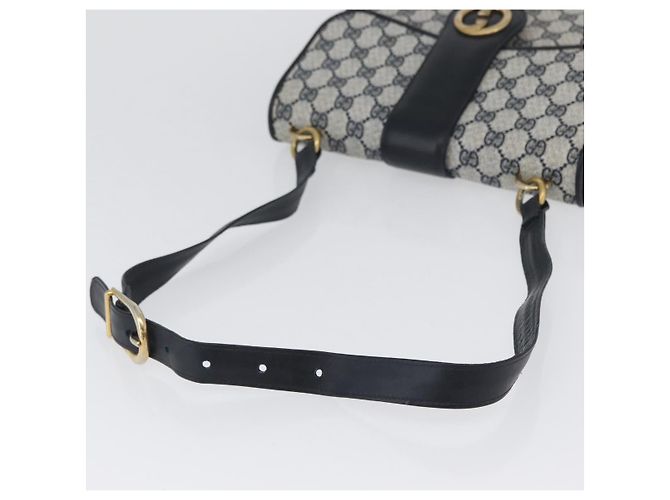 Gucci Borsa a Spalla GG Supreme in PVC Navy Gold Auth ep13495 D'oro Blu navy - vista 7