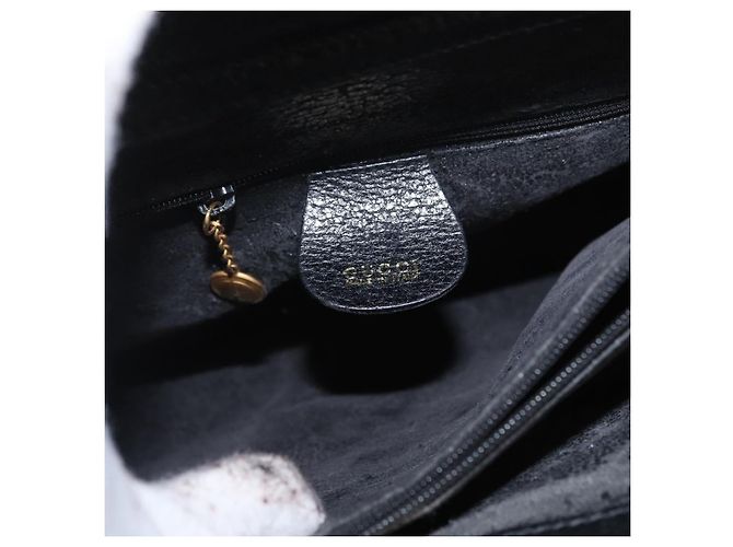 Borsa Tote in Pelle Gucci Bamboo Nera Oro 002 0260 Auth ep13352 Nero D'oro - vista 14