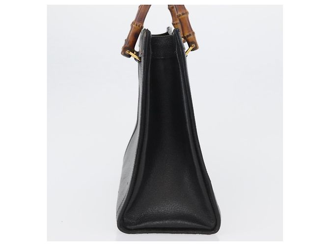 Borsa Tote in Pelle Gucci Bamboo Nera Oro 002 0260 Auth ep13352 Nero D'oro - vista 4