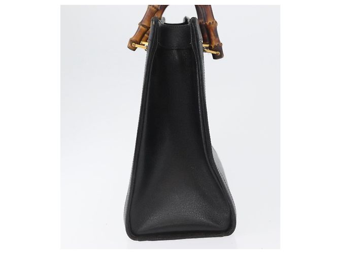 Borsa Tote in Pelle Gucci Bamboo Nera Oro 002 0260 Auth ep13352 Nero D'oro - vista 5