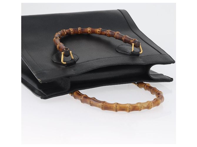 Borsa Tote in Pelle Gucci Bamboo Nera Oro 002 0260 Auth ep13352 Nero D'oro - vista 6