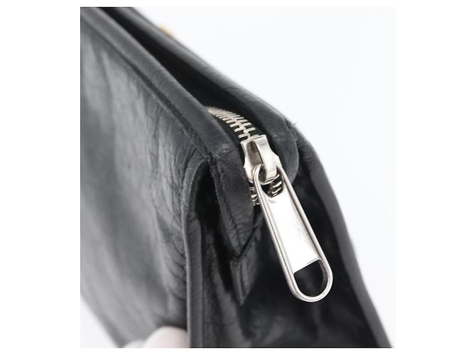 GUCCI Clutch in Pelle Nera Argento 575991 Auth ka2665 Nero - vista 12
