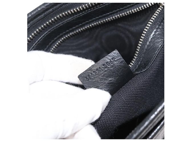 GUCCI Clutch in Pelle Nera Argento 575991 Auth ka2665 Nero - vista 20