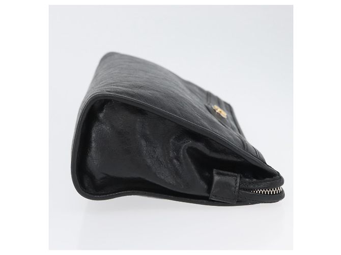 GUCCI Clutch in Pelle Nera Argento 575991 Auth ka2665 Nero - vista 4