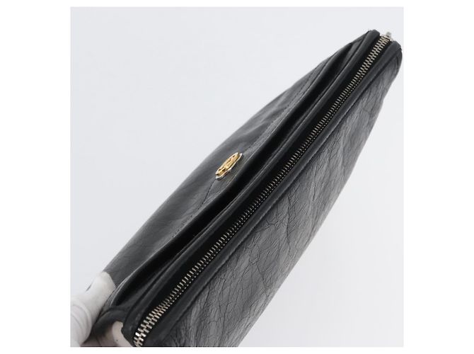 GUCCI Clutch in Pelle Nera Argento 575991 Auth ka2665 Nero - vista 6