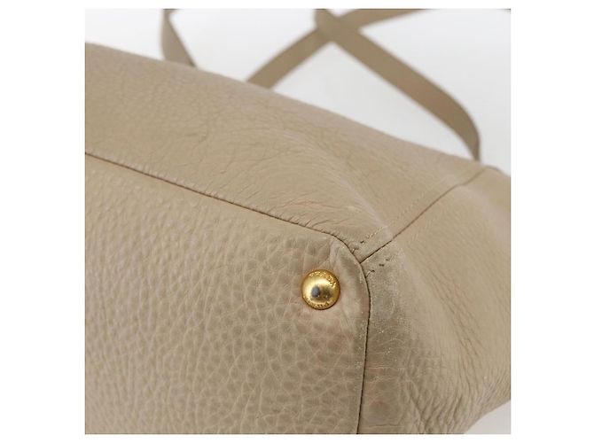 Prada Borsa Tote in Pelle Beige Oro Auth gh1849 D'oro - vista 15