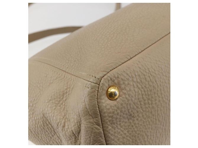 Prada Borsa Tote in Pelle Beige Oro Auth gh1849 D'oro - vista 16