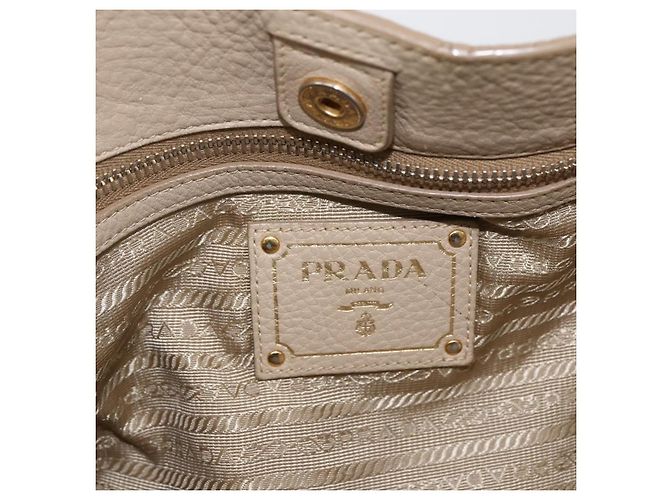 Prada Borsa Tote in Pelle Beige Oro Auth gh1849 D'oro - vista 19