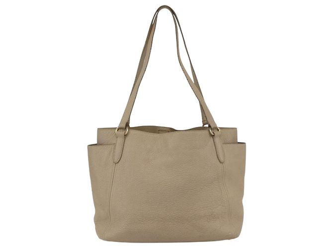 Prada Borsa Tote in Pelle Beige Oro Auth gh1849 D'oro - vista 2