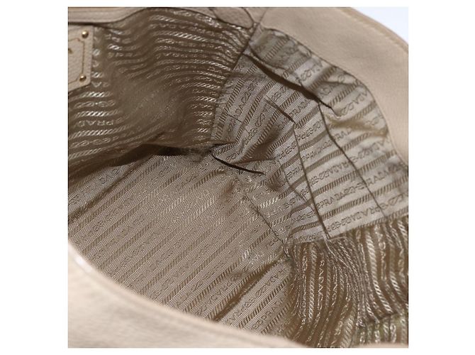 Prada Borsa Tote in Pelle Beige Oro Auth gh1849 D'oro - vista 20