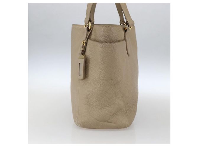 Prada Borsa Tote in Pelle Beige Oro Auth gh1849 D'oro - vista 4