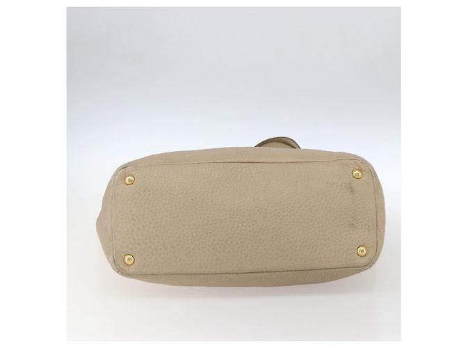 Prada Borsa Tote in Pelle Beige Oro Auth gh1849 D'oro - vista 5