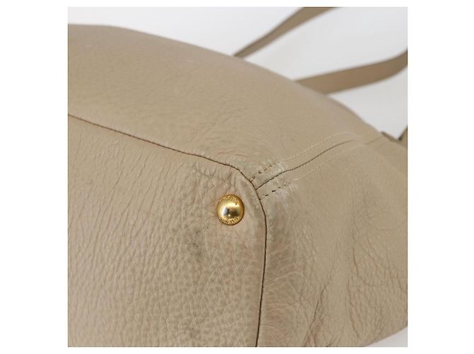 Prada Borsa Tote in Pelle Beige Oro Auth gh1849 D'oro - vista 9
