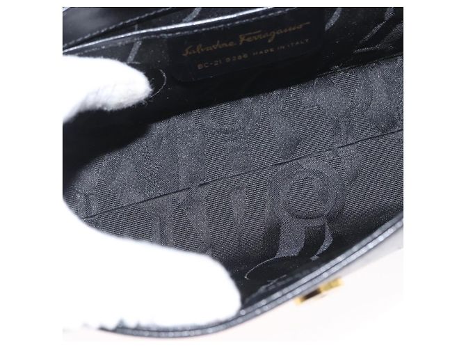 Borsa a mano Salvatore Ferragamo in pelle 2 in 1 nera e oro Auth LNZ457 Nero D'oro - vista 11