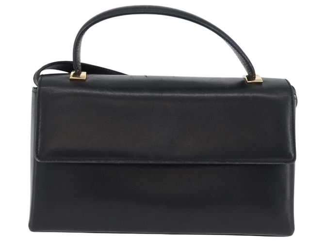 Borsa a mano Salvatore Ferragamo in pelle 2 in 1 nera e oro Auth LNZ457 Nero D'oro - vista 13