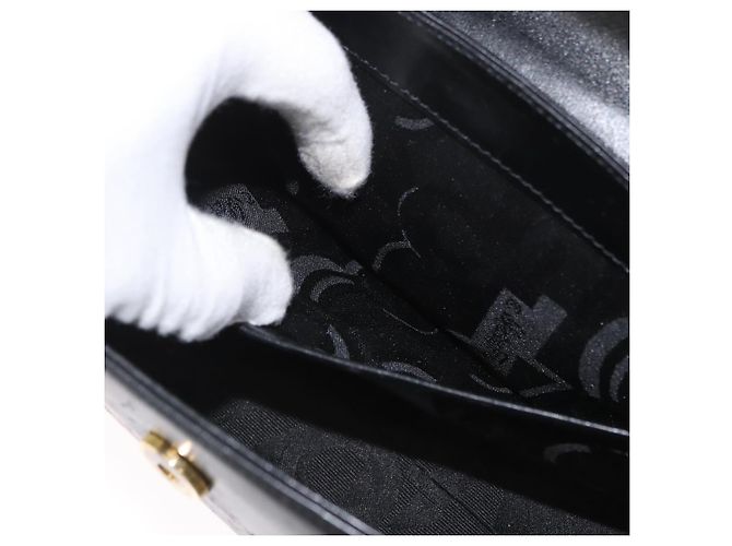 Borsa a mano Salvatore Ferragamo in pelle 2 in 1 nera e oro Auth LNZ457 Nero D'oro - vista 22