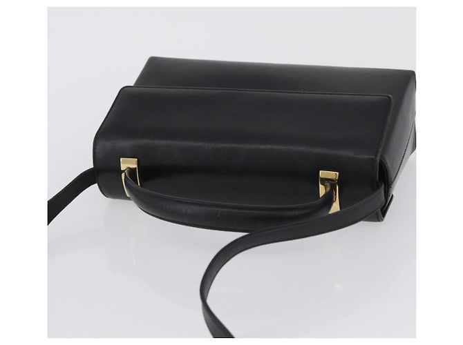 Borsa a mano Salvatore Ferragamo in pelle 2 in 1 nera e oro Auth LNZ457 Nero D'oro - vista 6
