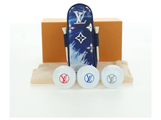 LOUIS VUITTON Bandana Golf Andrews Custodia per Palline da Golf Blu GI0768 LV Auth 168047SAM Monogramma - vista 12