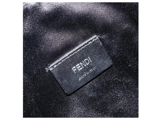 Sac à bandoulière FENDI Peek A Boo Defender en toile Zucca noir argent Auth ARZ227V Argenté - vue 10