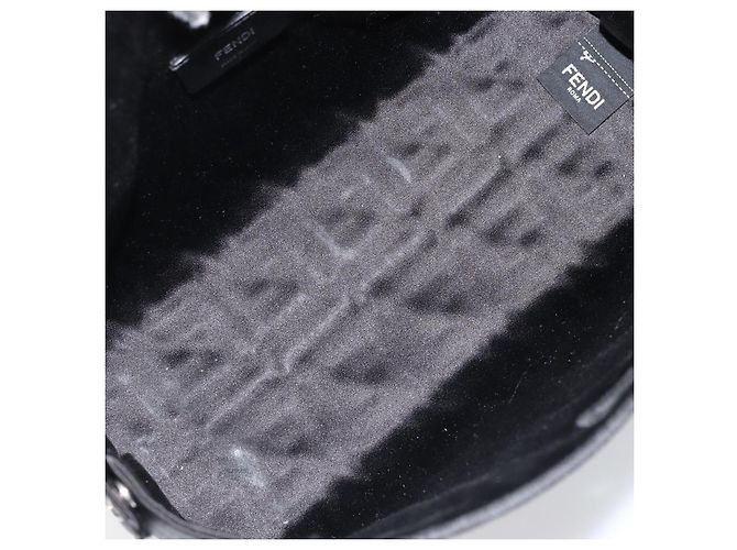 Sac à bandoulière FENDI Peek A Boo Defender en toile Zucca noir argent Auth ARZ227V Argenté - vue 11
