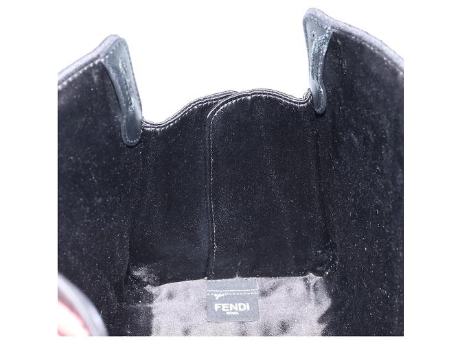 Sac à bandoulière FENDI Peek A Boo Defender en toile Zucca noir argent Auth ARZ227V Argenté - vue 17