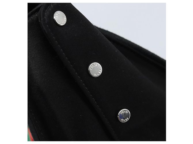 Sac à bandoulière FENDI Peek A Boo Defender en toile Zucca noir argent Auth ARZ227V Argenté - vue 9