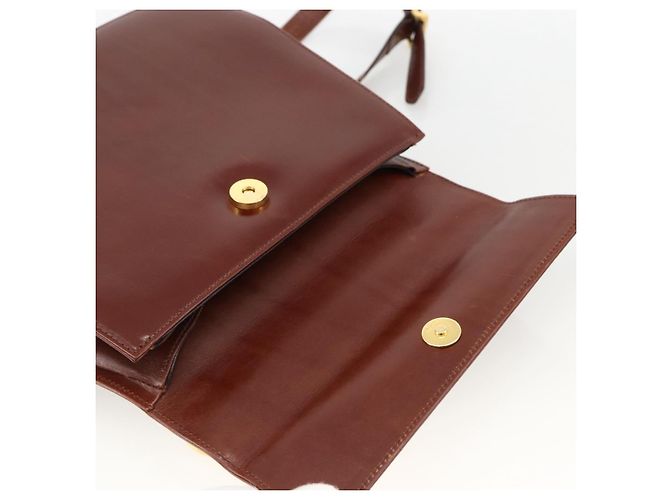 Borsa a Spalla Gancini in Pelle Marrone Oro Salvatore Ferragamo Auth LNZ377 D'oro - vista 10