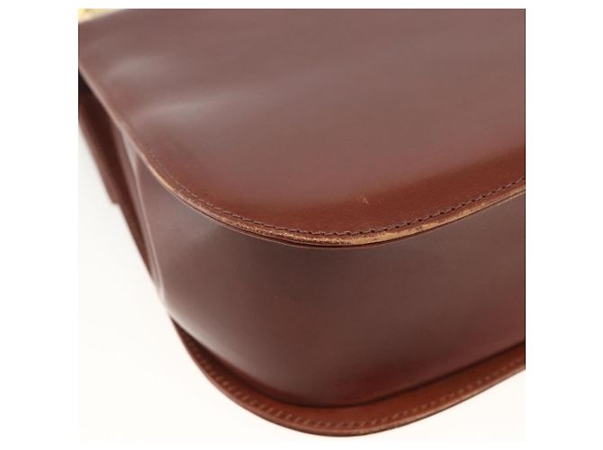 Borsa a Spalla Gancini in Pelle Marrone Oro Salvatore Ferragamo Auth LNZ377 D'oro - vista 16