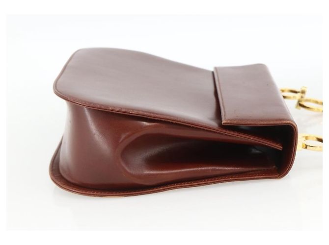 Borsa a Spalla Gancini in Pelle Marrone Oro Salvatore Ferragamo Auth LNZ377 D'oro - vista 4