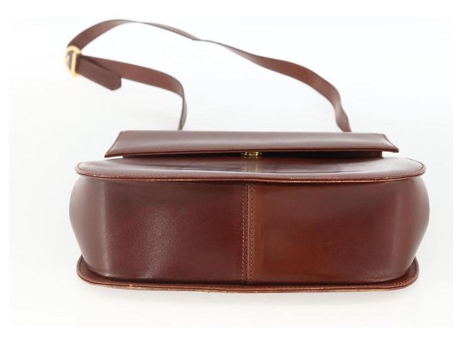 Borsa a Spalla Gancini in Pelle Marrone Oro Salvatore Ferragamo Auth LNZ377 D'oro - vista 5