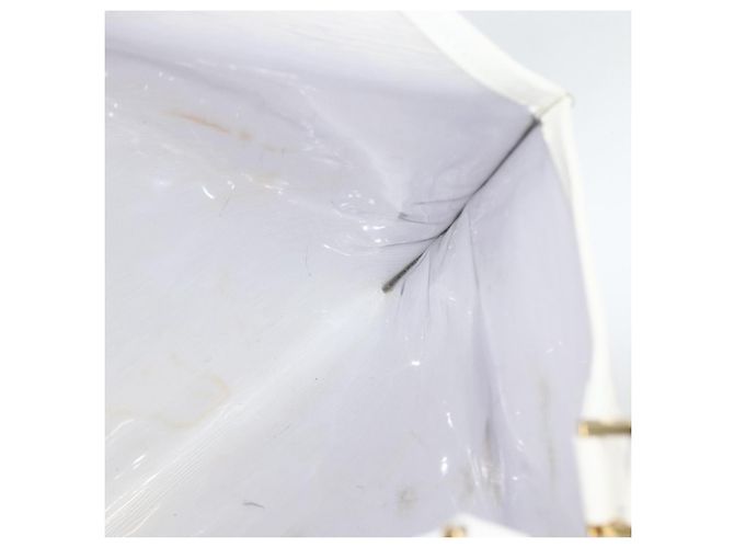 LOUIS VUITTON Borsa Plage Via Epi in Vinile Pelle Trasparente Bianca M92153 LV Auth ka2814 Bianco - vista 17