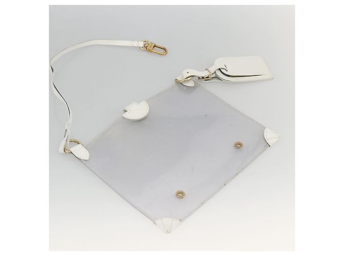 LOUIS VUITTON Borsa Plage Via Epi in Vinile Pelle Trasparente Bianca M92153 LV Auth ka2814 Bianco - vista 18