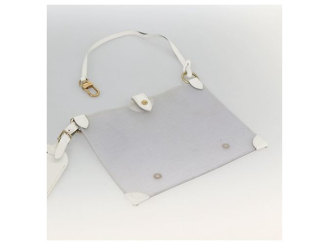 LOUIS VUITTON Borsa Plage Via Epi in Vinile Pelle Trasparente Bianca M92153 LV Auth ka2814 Bianco - vista 19