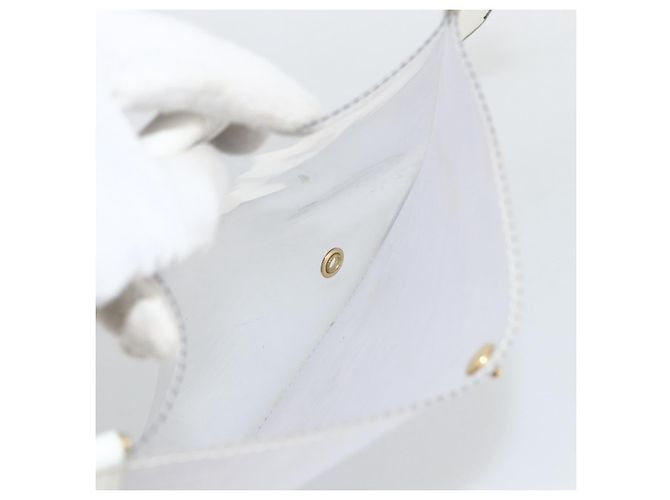 LOUIS VUITTON Borsa Plage Via Epi in Vinile Pelle Trasparente Bianca M92153 LV Auth ka2814 Bianco - vista 20