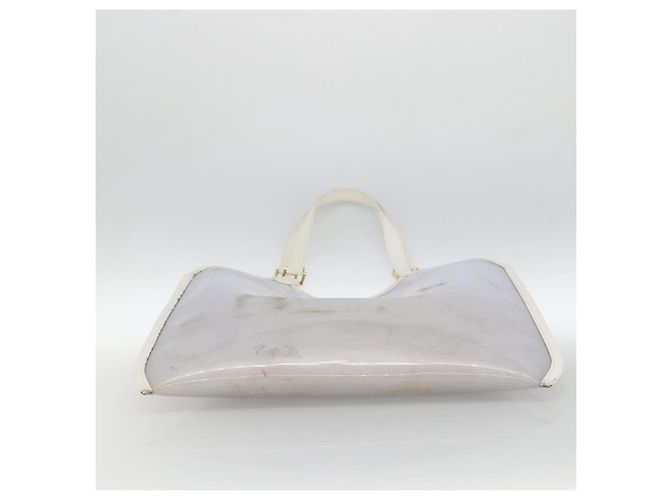 LOUIS VUITTON Borsa Plage Via Epi in Vinile Pelle Trasparente Bianca M92153 LV Auth ka2814 Bianco - vista 5