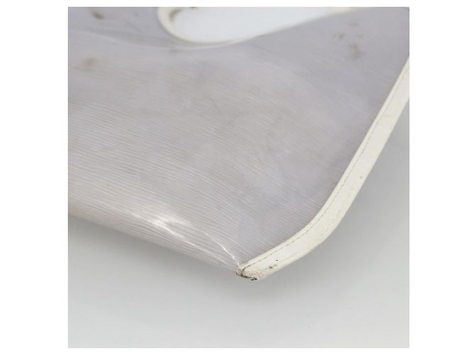 LOUIS VUITTON Borsa Plage Via Epi in Vinile Pelle Trasparente Bianca M92153 LV Auth ka2814 Bianco - vista 9