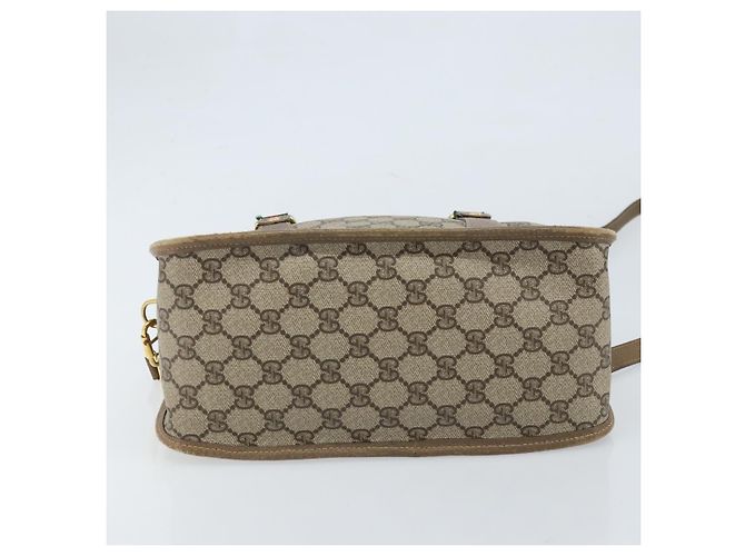Gucci Borsa GG Supreme Web Sherry Line PVC 2 vie Beige Oro 41 02 039 Auth 173119 D'oro - vista 11
