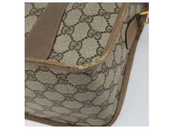 Gucci Borsa GG Supreme Web Sherry Line PVC 2 vie Beige Oro 41 02 039 Auth 173119 D'oro - vista 14