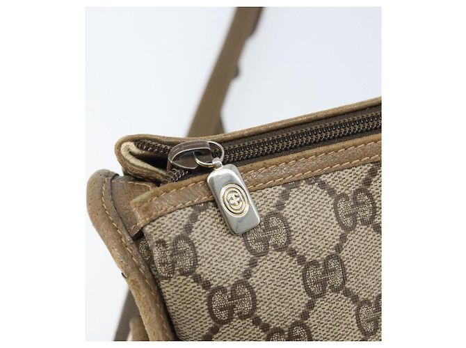 Gucci Borsa GG Supreme Web Sherry Line PVC 2 vie Beige Oro 41 02 039 Auth 173119 D'oro - vista 17