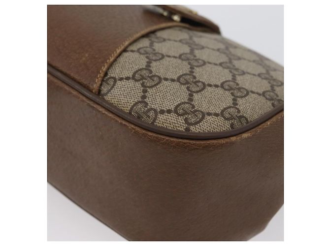 Borsa Gucci Web Sherry Line GG Supreme in PVC Beige Oro 66 02 024 Auth ki6488 D'oro - vista 12