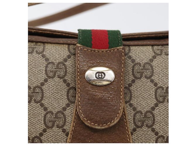 Borsa Gucci Web Sherry Line GG Supreme in PVC Beige Oro 66 02 024 Auth ki6488 D'oro - vista 15